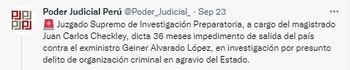Poder Judicial dictó 36 meses