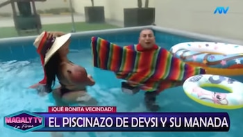 Deysi Araujo desafía a sus vecinos tras ganar juicio y organiza celebración en las áreas comunes. Captura: Magaly TV La Firme.