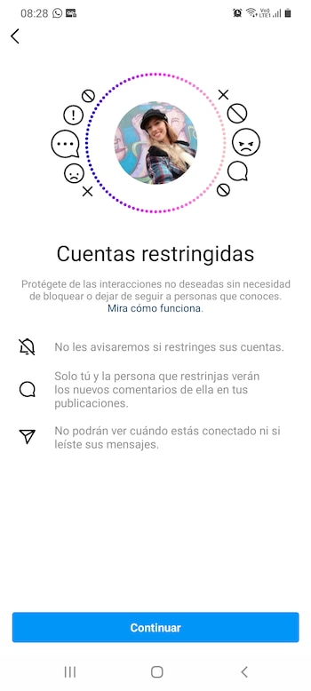 Con las cuentas restringidas se