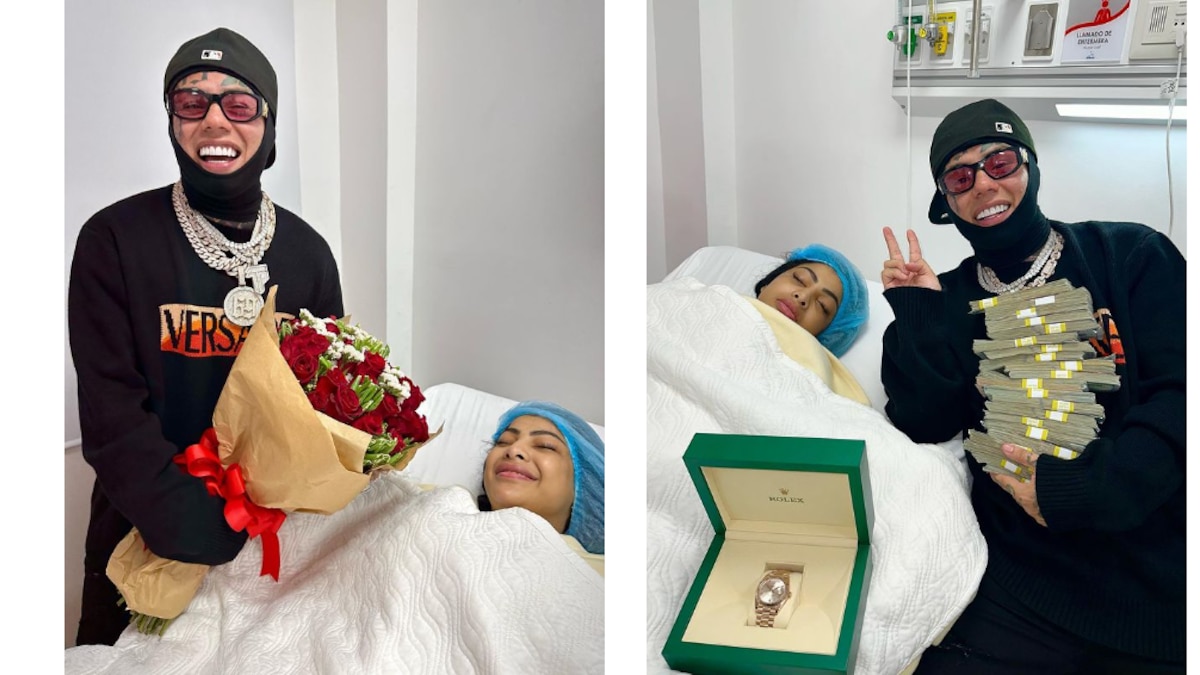 El rapero Tekashi sorprendió a Yailín en el hospital con millonarios regalos por su cumpleaños - Infobae