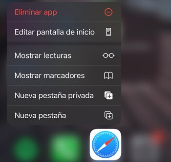 Menú contextual. (iPhone/Jose Arana)