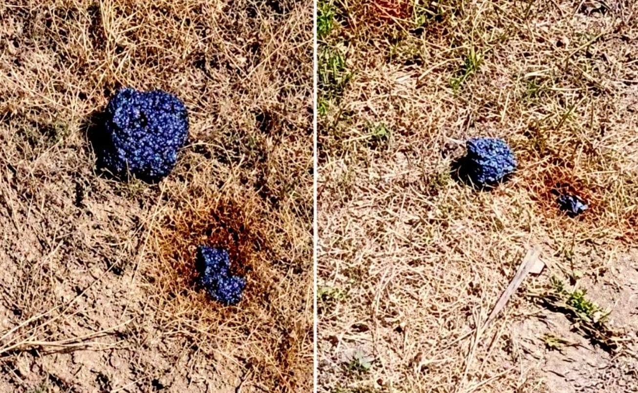 Dos fragmentos oscuros hallados en un terreno de hierba seca en Cuba son analizados por especialistas para determinar su origen.