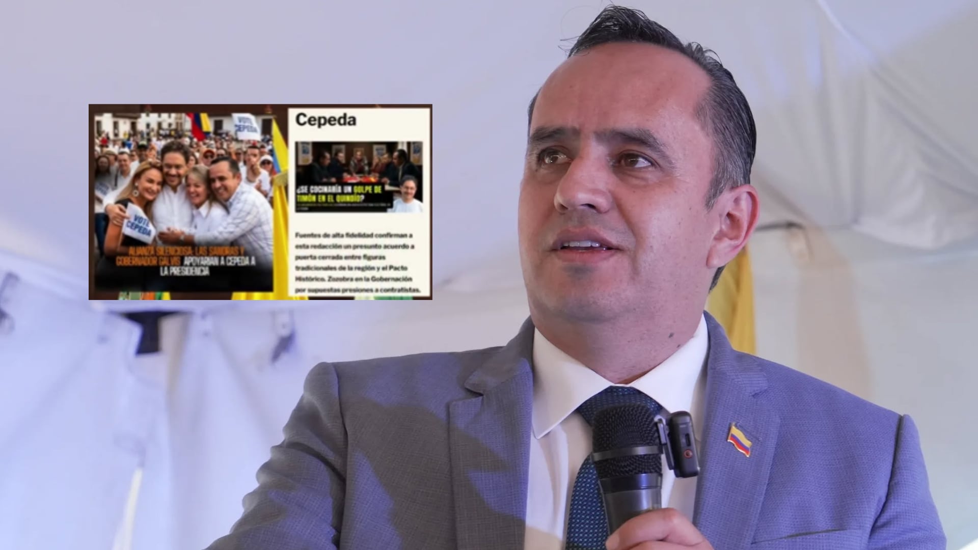 El gobernador del Quindío, Juan Manuel Galvis, alegó que la imagen fue hecha con inteligencia artificial - crédito Juan Manuel Galvis/Facebook