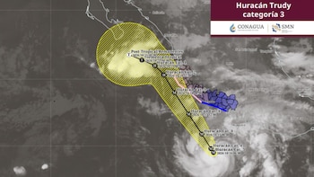 Ruta del huracán Trudy durante el fin de semana