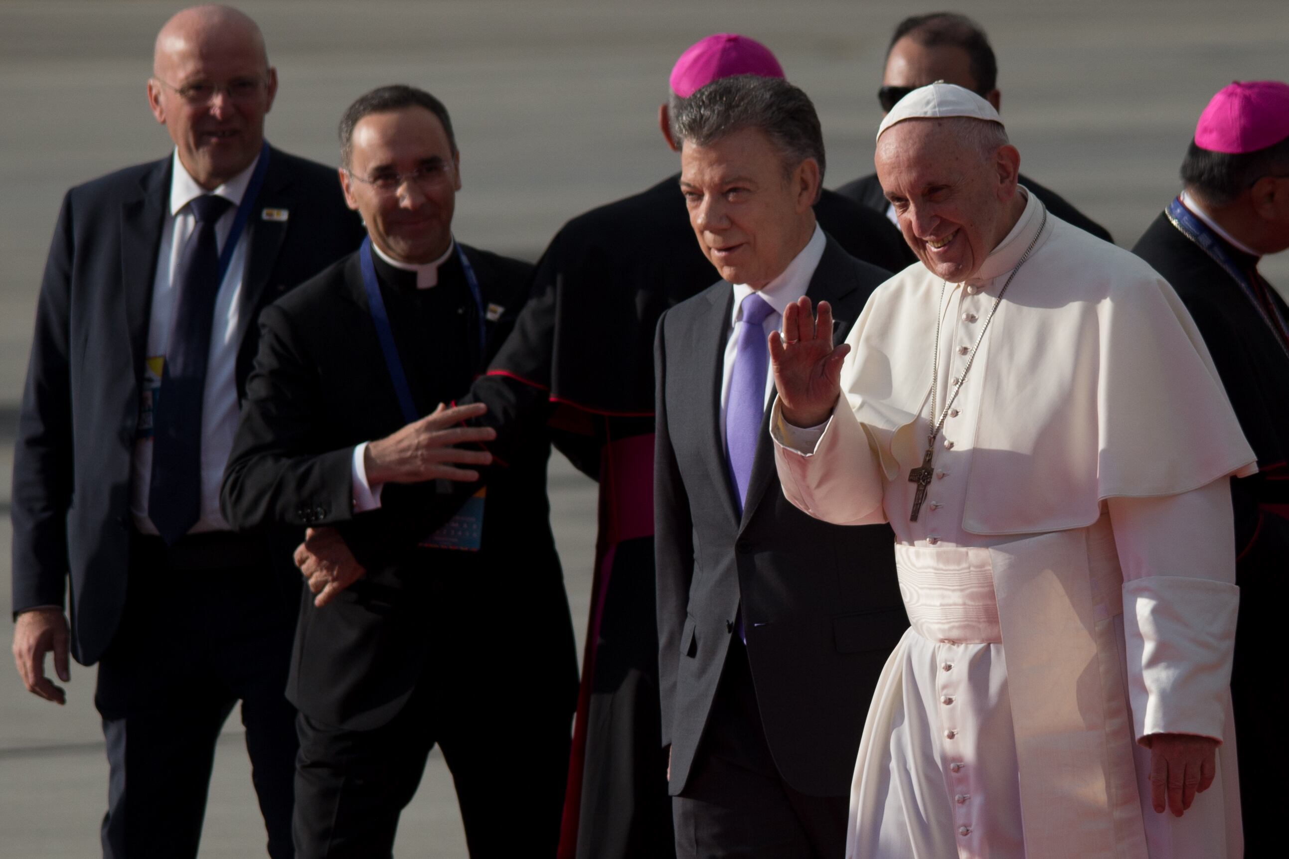 El papa Francisco durante su visita a Colombia en 2017 - crédito Cancillería