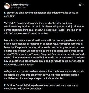 Según Gustavo Petro, este escenario