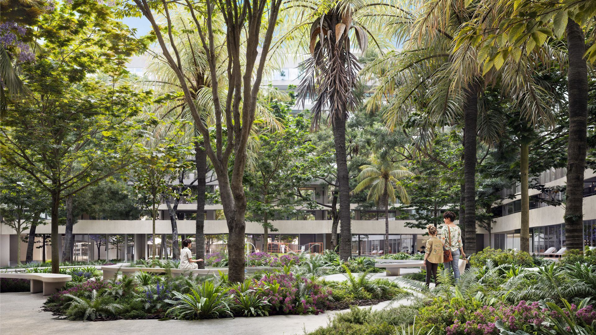 El parque central de Mirabilia Hype ofrece más de 4.000 m² de espacios verdes, con el sello de Bulla (Mirabilia)