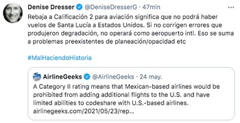 Denise Dresser acusó "problemas preexistentes"