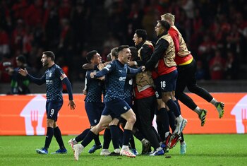 Los jugadores del Braga celebran