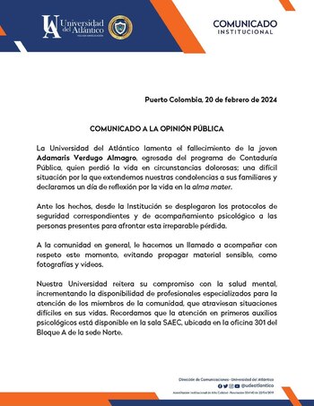 Este es el comunicado de