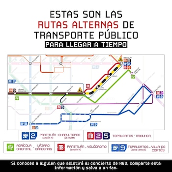 Rutas alternas por obras de