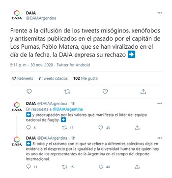 El 20 de noviembre la