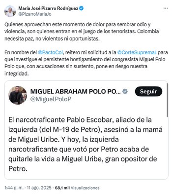 La precandidata señaló al representante