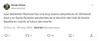 El jugador, de 25 años,