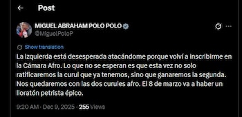 Miguel Polo Polo respondió a