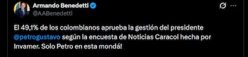 Armando Benedetti aseguró que los