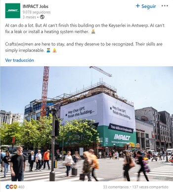 Publicación de Impact Jobs en