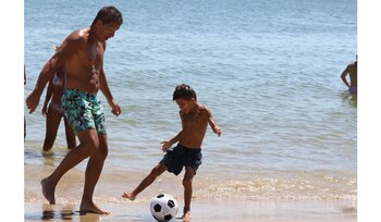 Leo Squarzon y su hijo