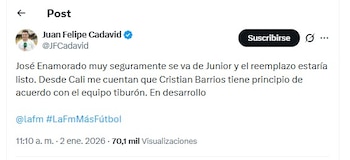 El periodista informó que Cristian