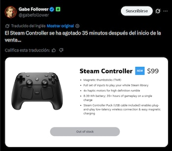Steam Controller se acabó en solo 30 minutos y no hay más stock.