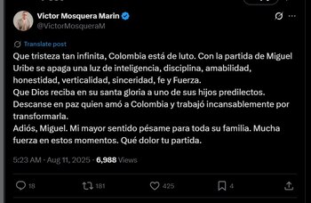 Víctor Mosquera condenó la muerte