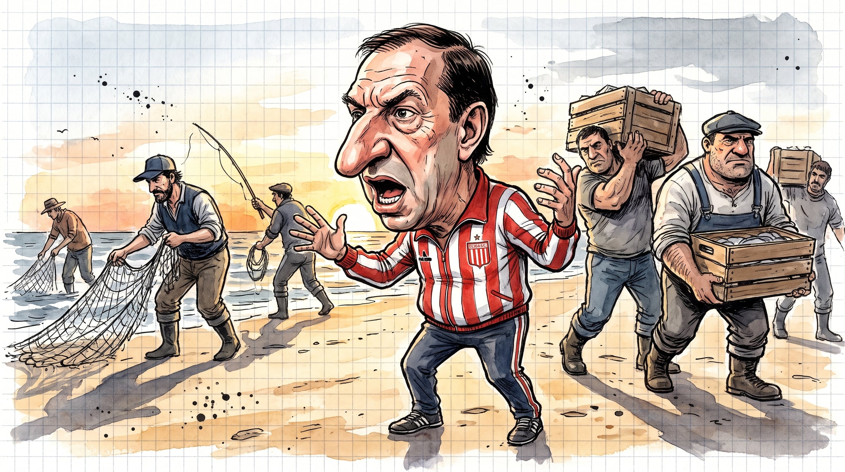 Bilardo y su casting en la playa. De la caricatura a la realidad (Imagen Ilustrativa Infobae)
