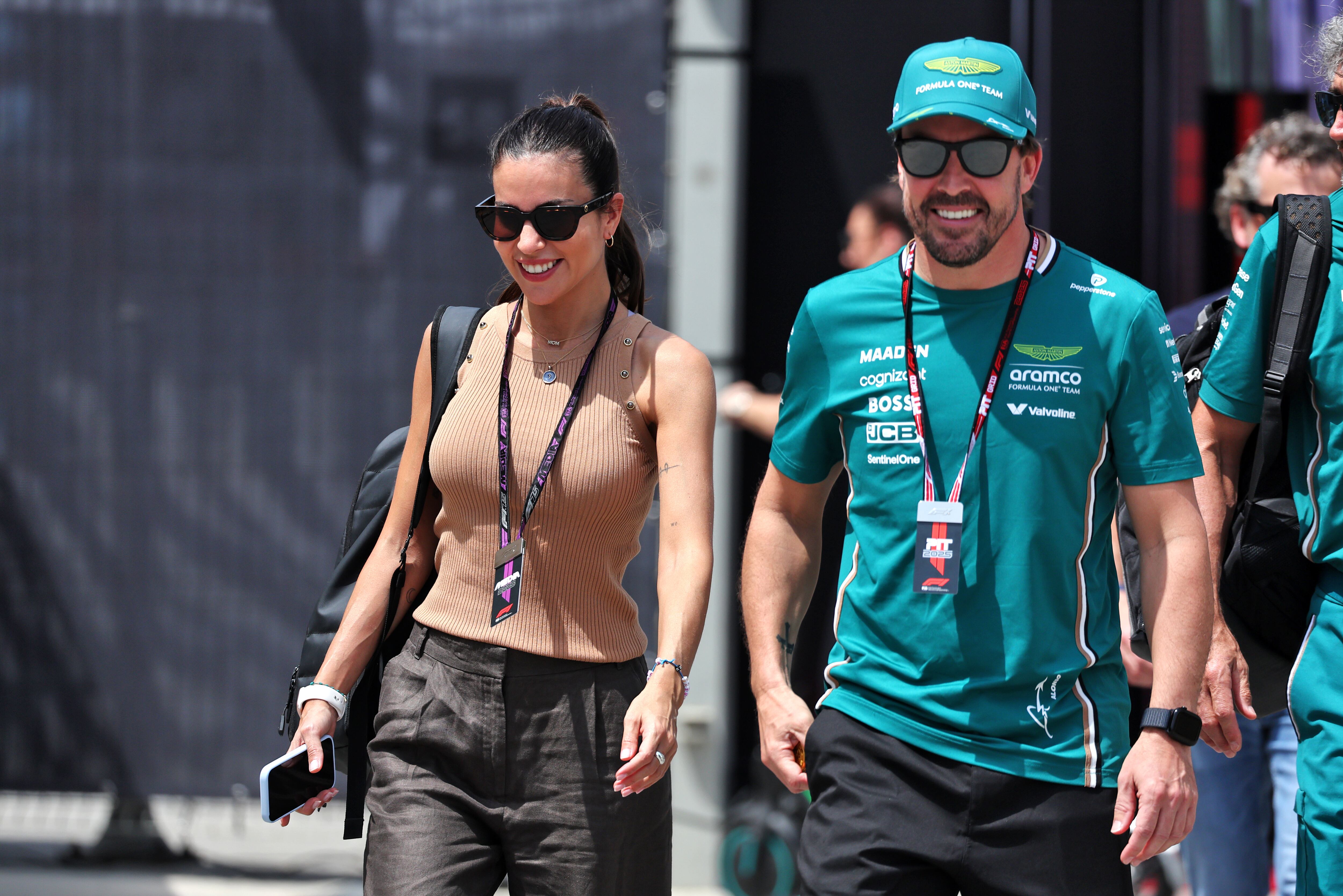 Fernando Alonso y Melissa Jiménez en una imagen de archivo. (Grosby Group / Moy / XPB Images / action press / Sipa USA
