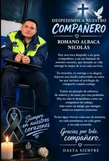 Compañeros, familiares y allegados de Nicolás Albaca Romano expresaron su pesar tras conocerse su muerte