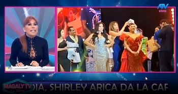 Milett Figueroa recibe duras críticas luego de equivocarse en la elección de la reina del Miss Morropón. Captura: Magaly TV La Firme.