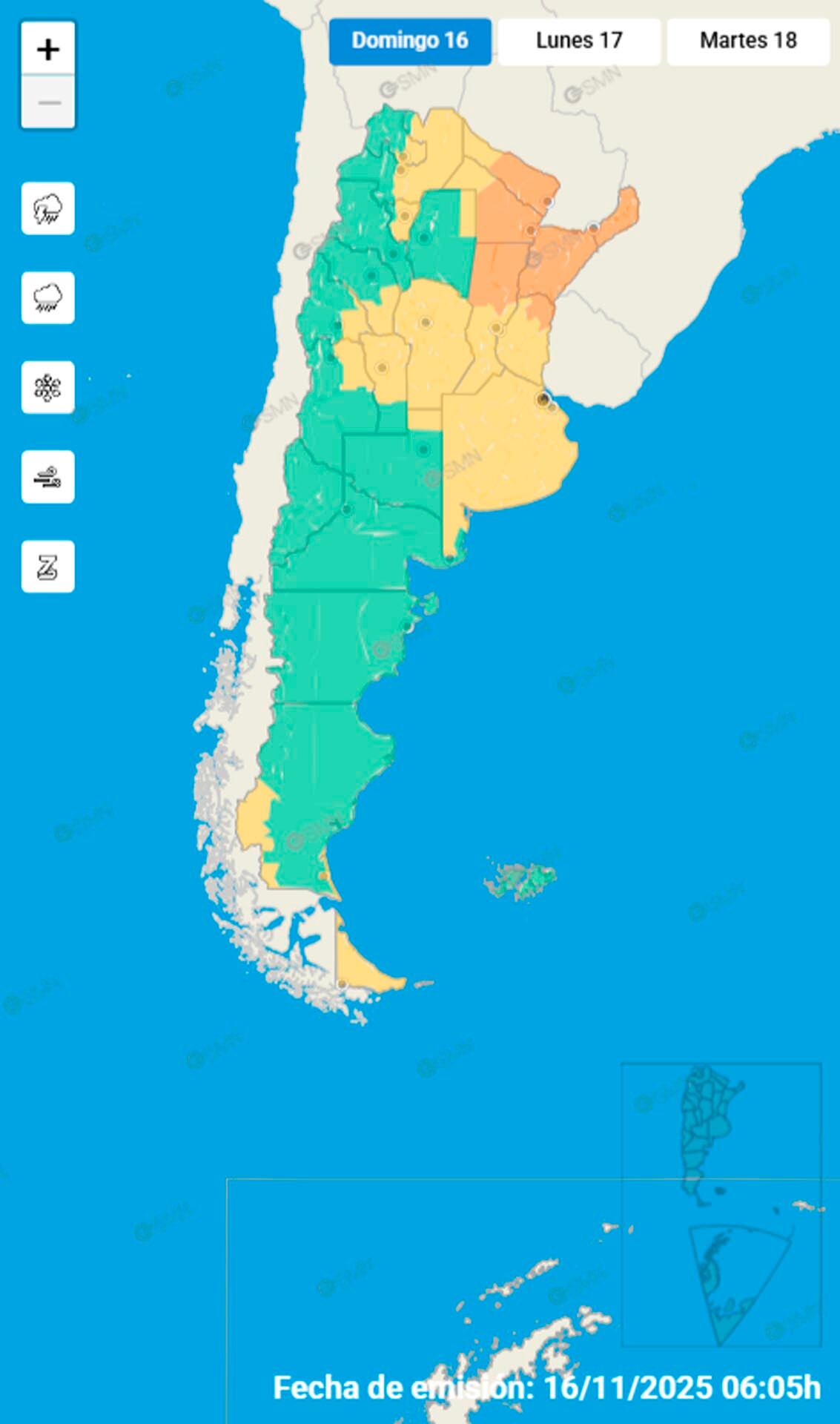 Las alertas por tormentas se extendieron hacia el norte argentino.
