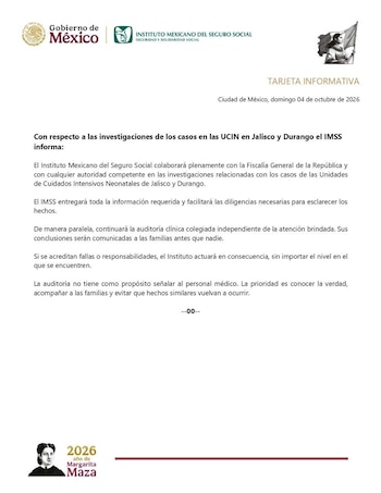 Comunicado oficial.