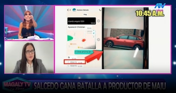 Gustavo Salcedo habría hablado de GPS y seguimiento a Christian Rodríguez en audio difundido por Magaly Medina. Captura: Magaly TV La Firme.