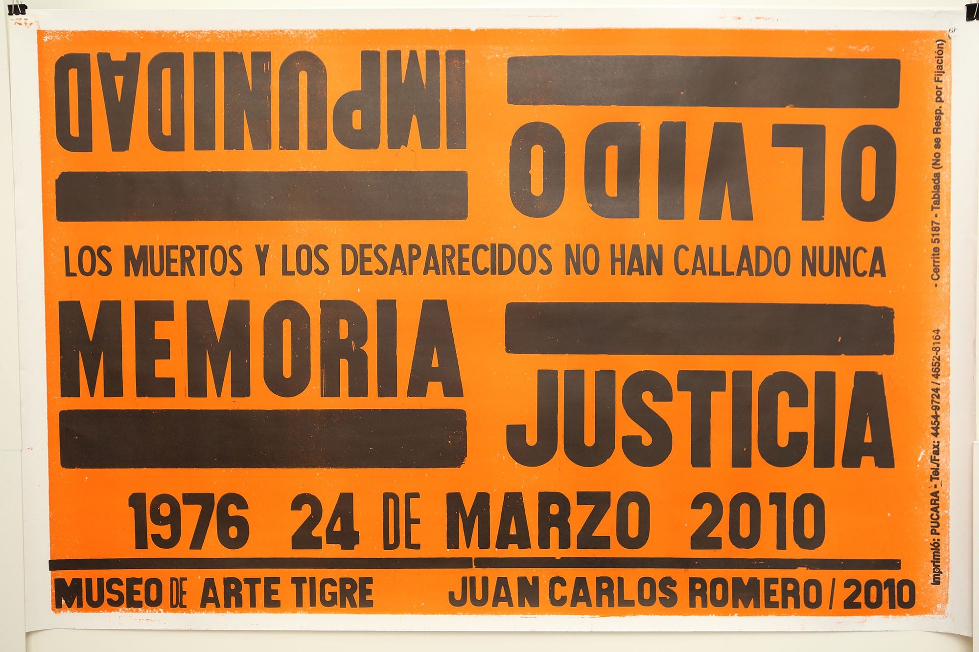 Impunidad, Memoria, Justicia, Olvido (2010) de Juan Carlos Romero