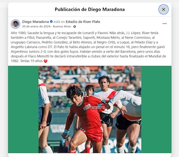Maradona primera visita River al Monumental