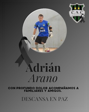 El club donde jugaba fútbol difundió un mensaje de despedida para Adrián Ignacio Arano y expresó su acompañamiento a familiares, amigos y compañeros