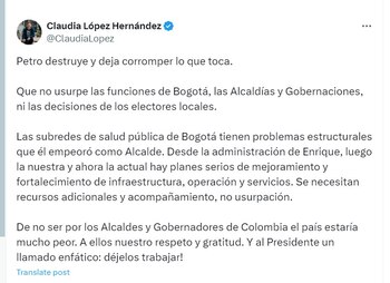 La exalcaldesa arremtió contra el
