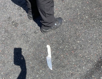 La cuchilla que portaba el