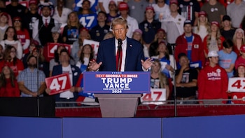 El candidato presidencial republicano y