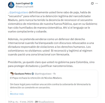 Juan Espinal acusó a Petro