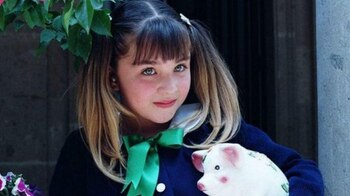 Daniela Luján cuando tenía ocho