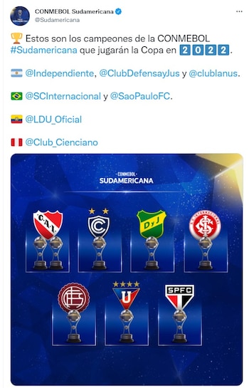 Publicación de la CONMEBOL sobre