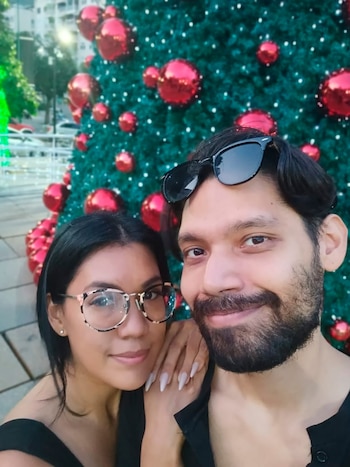 Nayarit junto a Henry en un festejo de Navidad