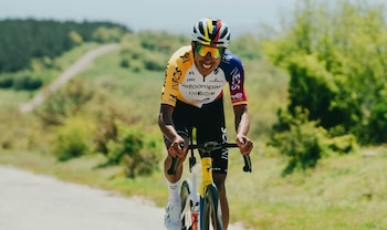 El corredor de Zipaquirá perdió tiempo en el ascenso al Blockhaus-crédito @eganbernal/Instagram