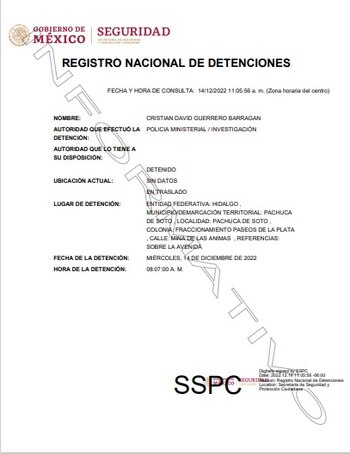 La detención de Cristian "N"