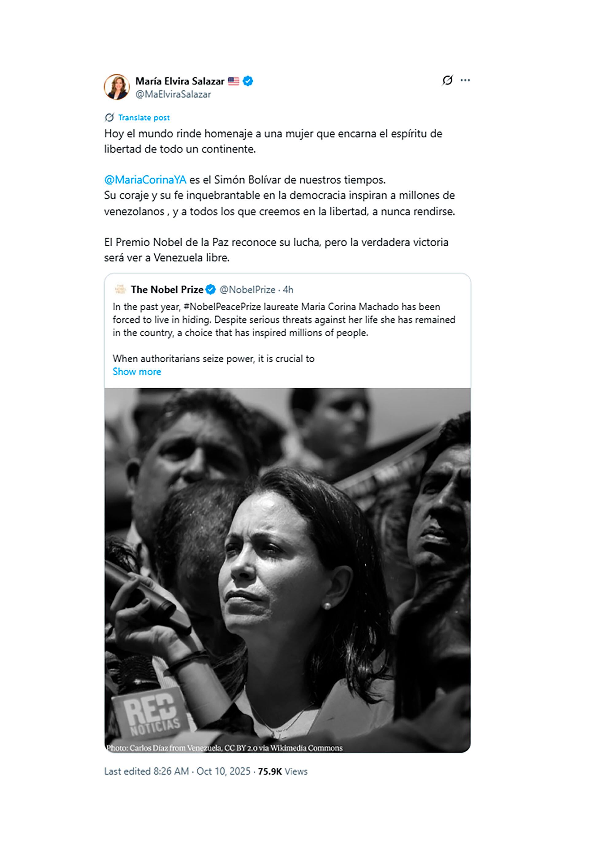 El mensaje de María Elvira Salazar