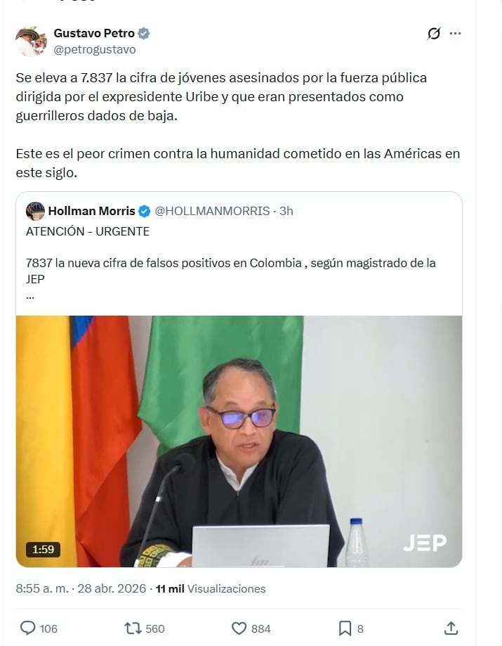 El jefe de Estado se refirió a la nueva cifra de víctimas de ejecuciones extrajudiciales, mal llamados