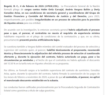 La Procuraduría General de la