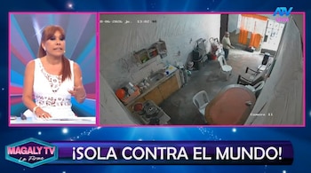 Magaly difunde videos del presunto acoso a Naldy Saldaña y espera la respuesta de La Bella Luz. Captura: Magaly TV La Firme.