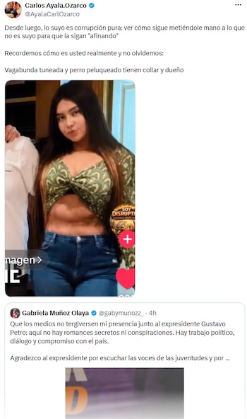 Carlos Ayala Ozarco lanza ataques personales y comentarios ofensivos contra Gabriela Muñoz - crédito @AyalaCarlOzarco/X