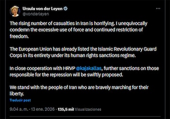 El mensaje publicado por la